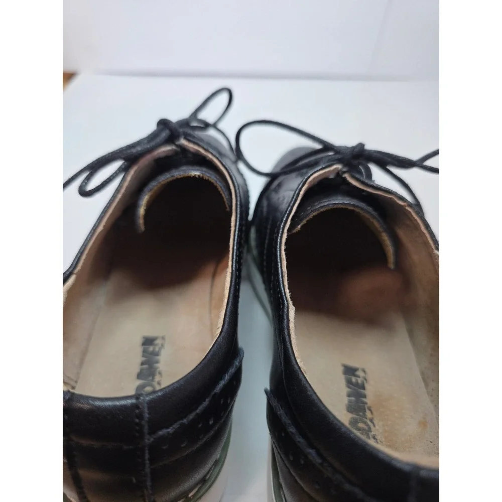 Black Wingtip Platform Oxford Brogue‎ Shoes Dadawen Chunky White Sole EU 39 US 8